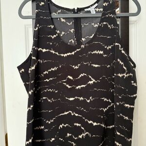 Halston Heritage Black and White Sleeveless Tank Top
